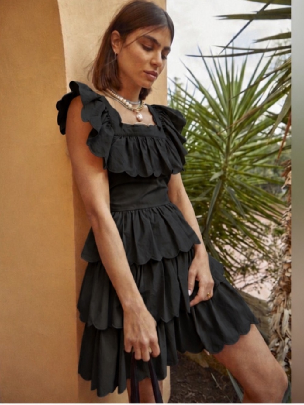 Hunter Bell Dress Ramsey Mini Scallop Ruffle in Black